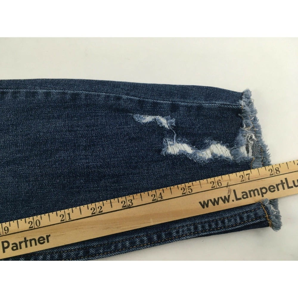 Maurices Pants Women's Size 28 REG Blue Denim Skinny Stretch Jeans Fringed Hem - Picture 8 of 10
